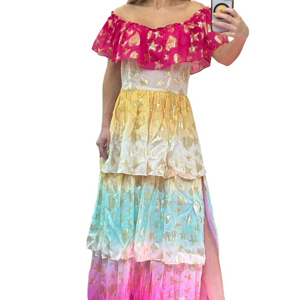 NWT LoveShackFancy Vynne Maxi Dress Surfer Fuschia Light - 0